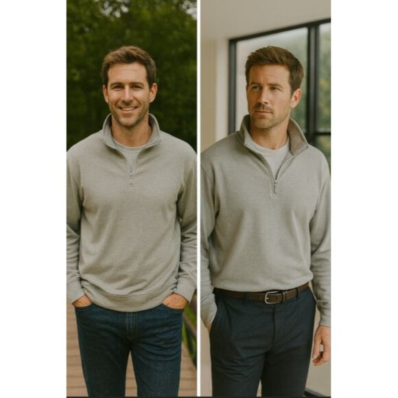 Peter Millar Men's Gray L Quarter-Zip Pullover – Quiet Luxury Preppy Athleisure - Picture 1 of 13